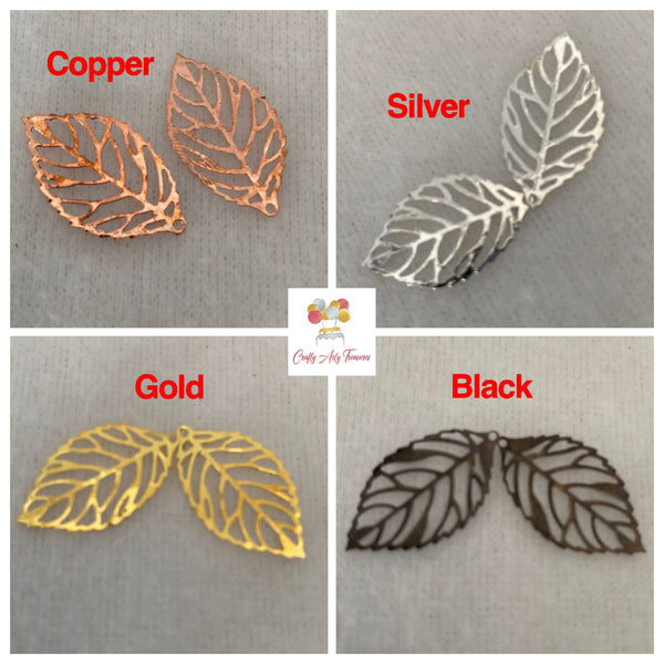 Metal Leaves Cake Topper For Weddings, Photo Props or Cake Decorations in Various Colours Oh So Crafty