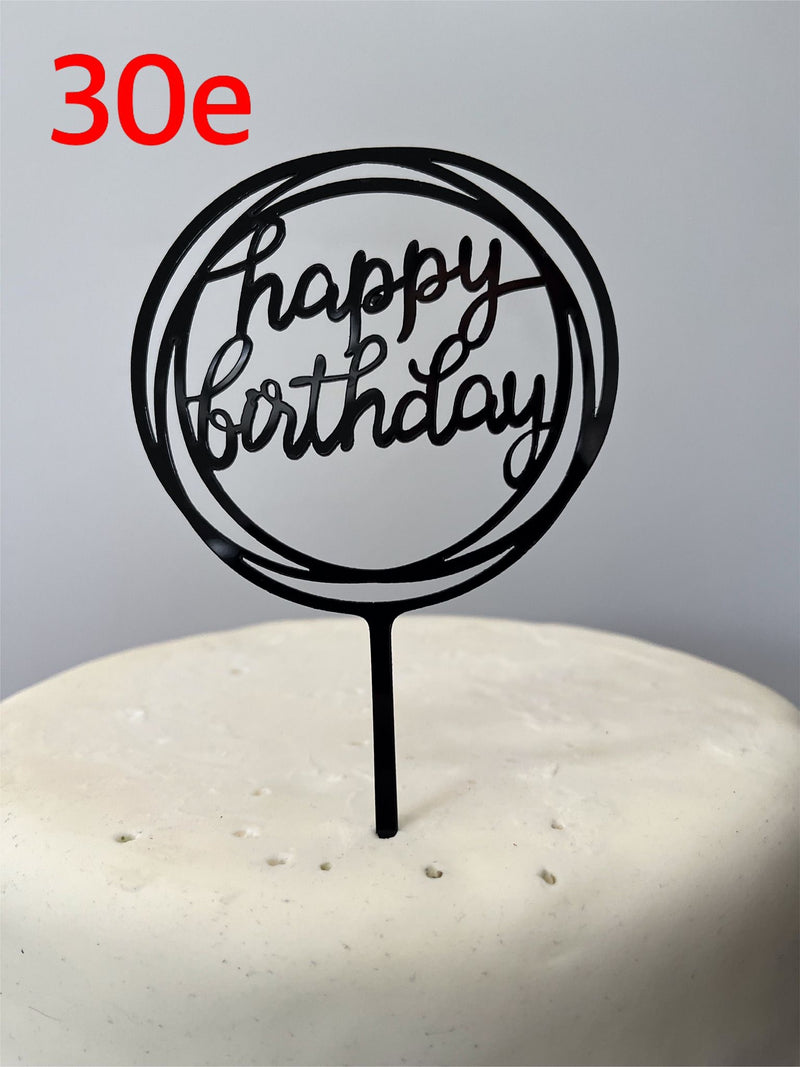 Acrylic Happy Birthday Cake Topper Signs in Various Colours