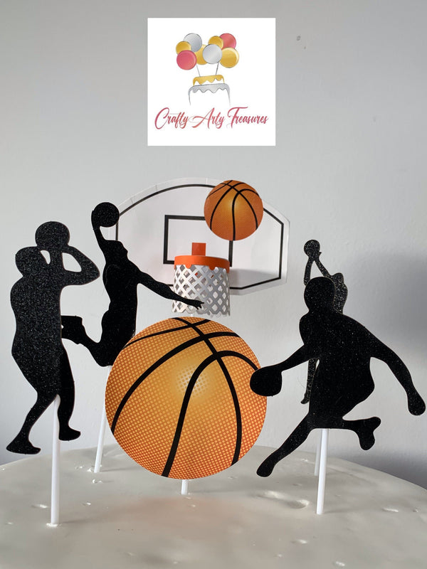 3D/Non 3D Basket Ball Cake Topper Theme Skewers - 5 Piece Set Oh So Crafty