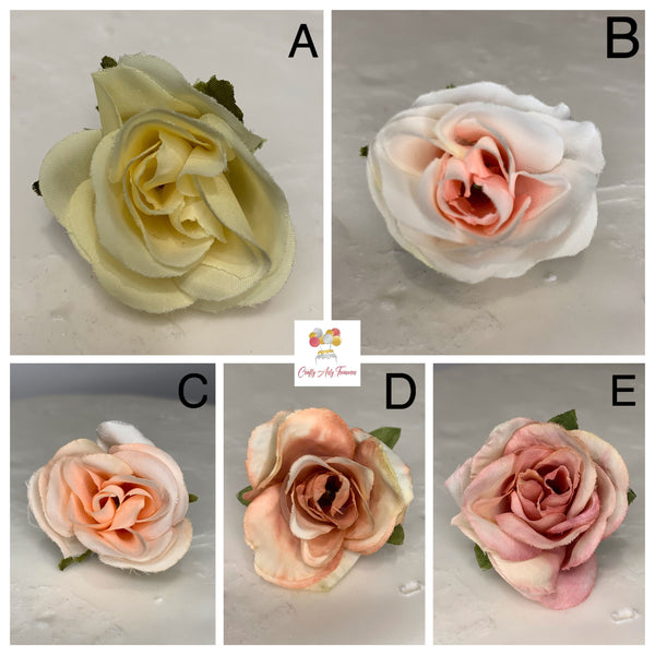 3cm Artificial Silk Rose Flower Heads Cake Topper  - Pack of 5 Oh So Crafty