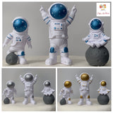Astronaut Spaceman Figures Cake Topper - Set of 3 in Various Colours Oh So Crafty