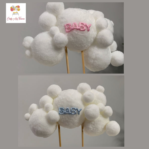Baby Cloud Garland Skewer Cake Topper in Various Colours Oh So Crafty