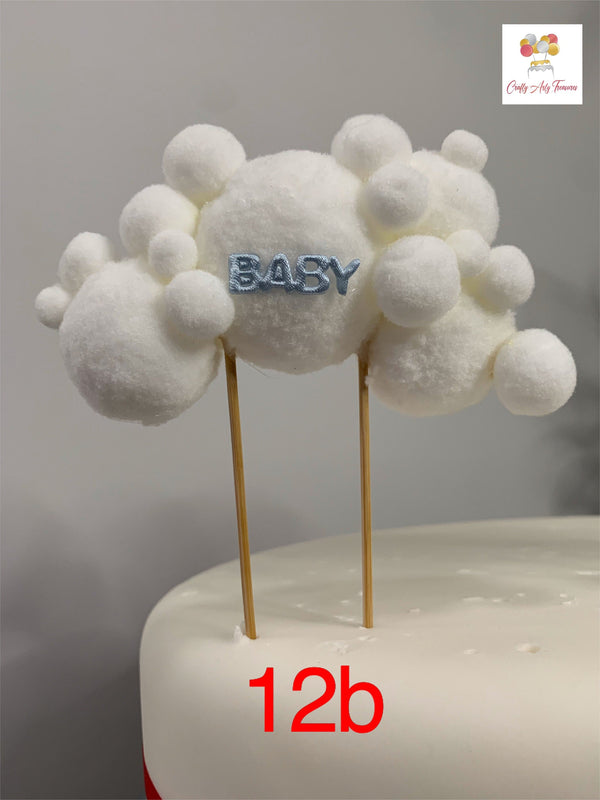Baby Cloud Garland Skewer Cake Topper in Various Colours Oh So Crafty