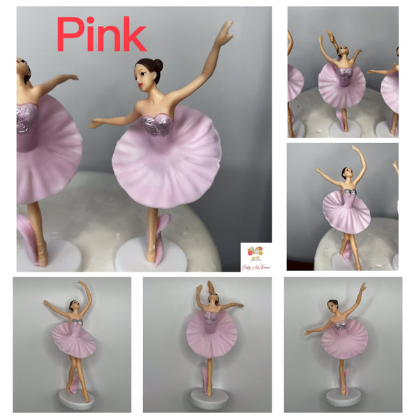 Ballerina Figurine Cake Topper 3 Figure Set in Various Colours Oh So Crafty