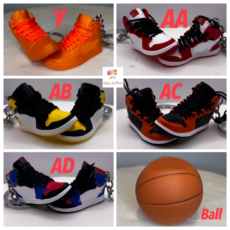 Basket Ball and Keyring Trainers Cake Topper Set - Pair of Trainers and Basket Ball in Various Designs and Colours Oh So Crafty