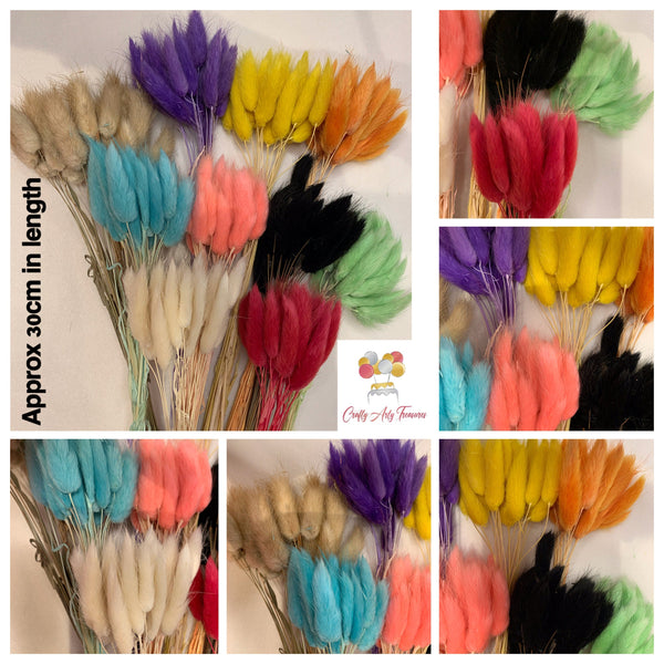 Coloured Fluffy Bunny Tails Faux Flowers - Pack of 20 in Various Colours Oh So Crafty