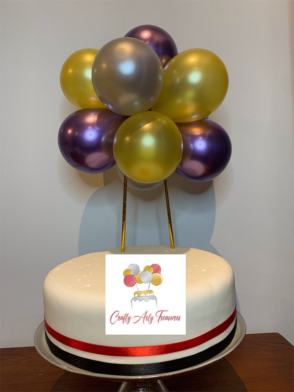 Customised Birthday Cake Topper with a choice of 3 Colours Metallic Biodegradable containing 10 Balloons - Garland DIY Kit Oh So Crafty
