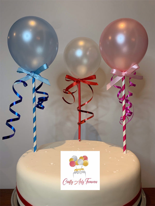 Customised Single Satin Biodegradable Balloon 6 Piece Cake Topper - DIY Kit Balloon Oh So Crafty