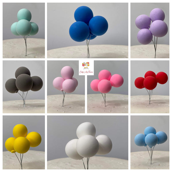Foam Balloon Ball Set Cake Topper - Set of 4 in Various Colours Oh So Crafty