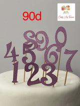 Glitter Card Birthday Numbers for Cake Decorations in Various Colours Oh So Crafty