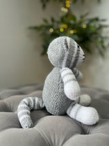 Hand Made Knitted Grey Cat Oh So Crafty