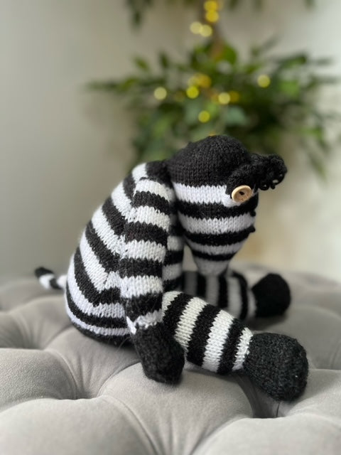 Hand Made Knitted Zebra Oh So Crafty