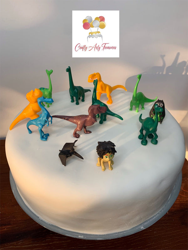 Kids Dinosaur Figures Cake Topper - Pack of 12 Characters Oh So Crafty