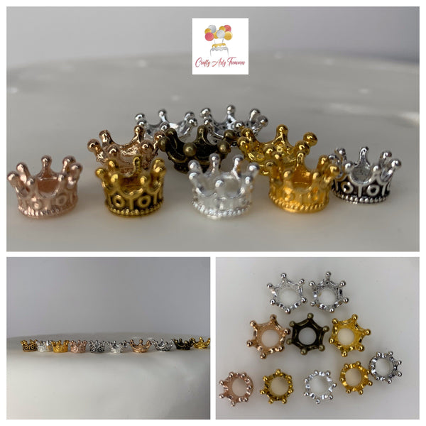 Mixed Mini Crowns Set of 10 Tiara Cake Topper Figures Oh So Crafty
