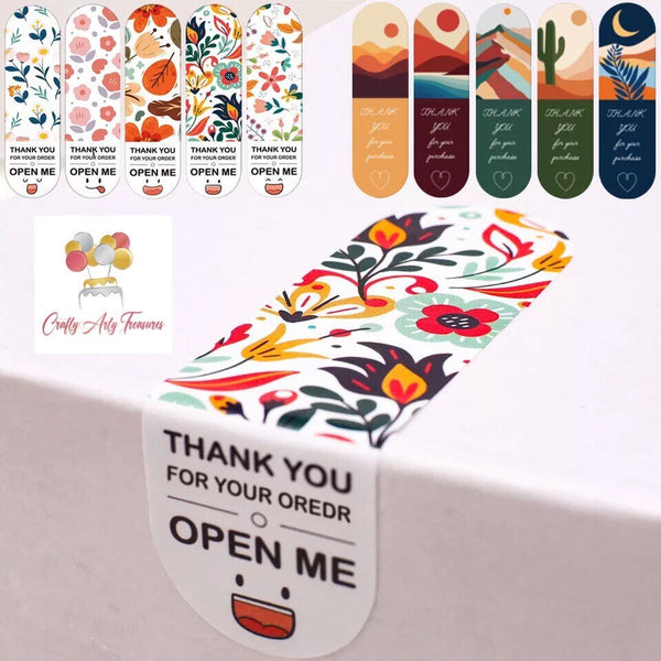 Open Me Parcel Stickers in Various Colours and Designs Oh So Crafty