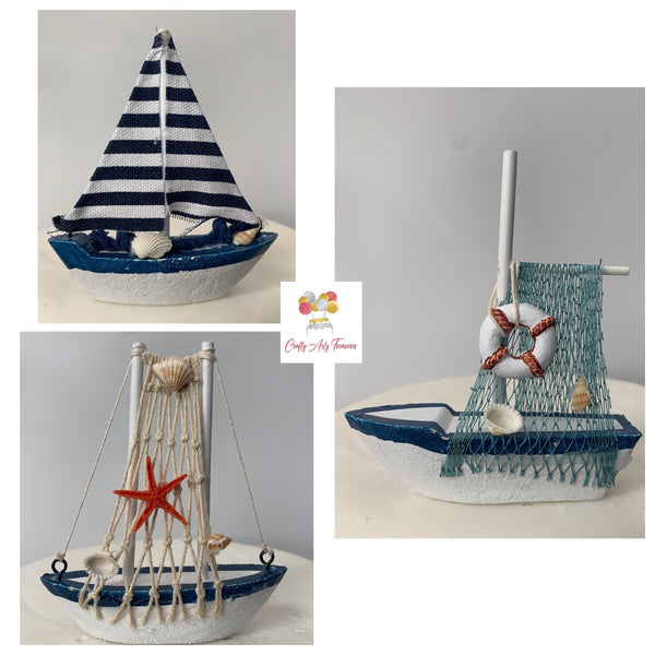 Sail/Fishing Boat Cake Topper Figure  - Various designs Oh So Crafty