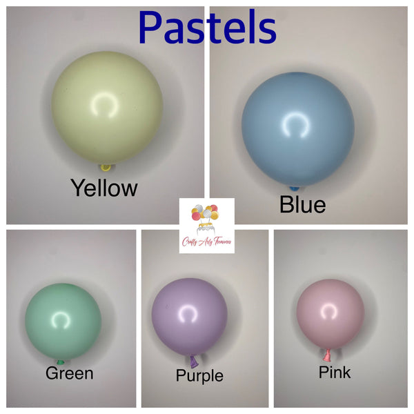 Pastel 5" inch Biodegradable Balloons in Packs of 5 or 10 in Various Colours